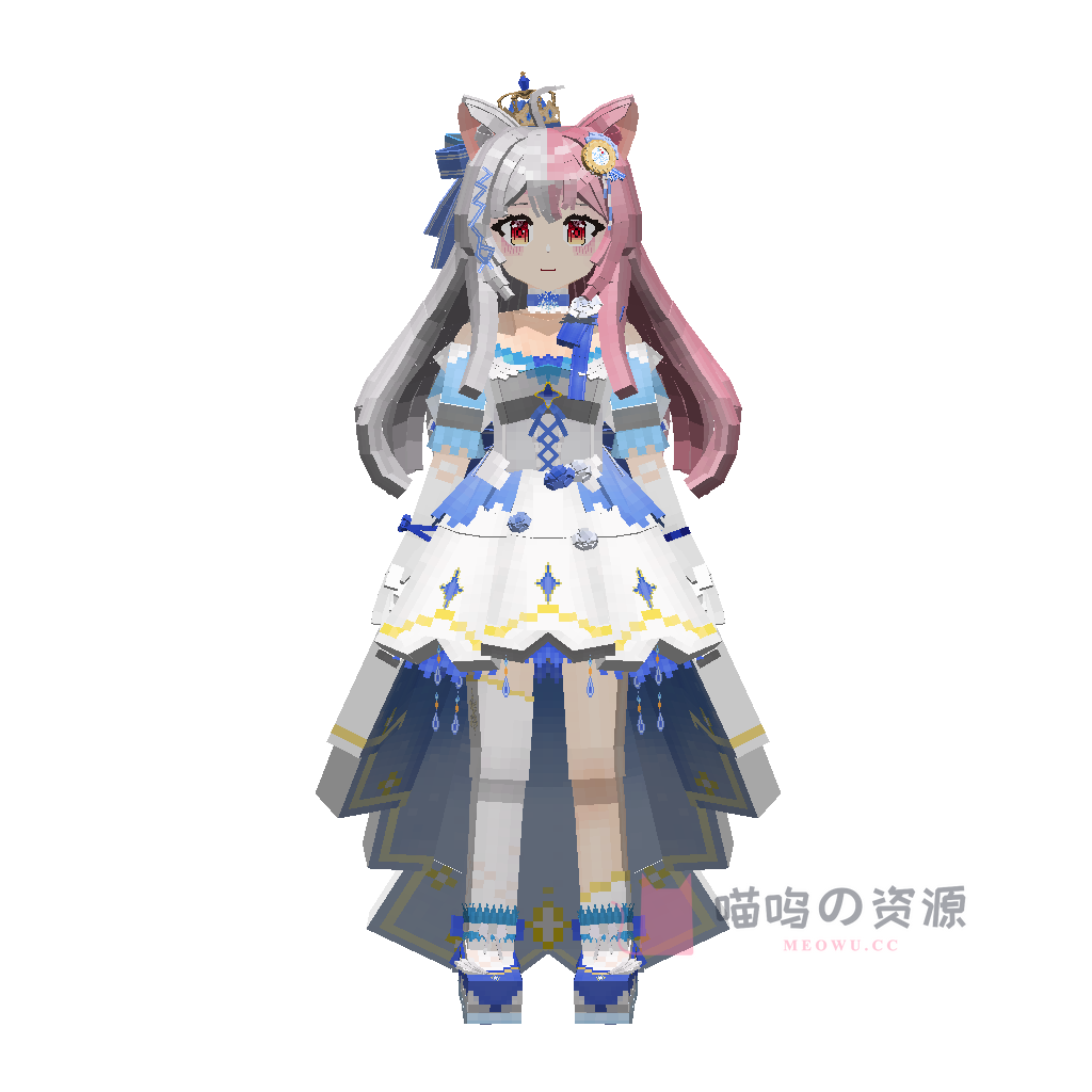 瀛猫Vup雪狐桑-白色厚礼裙 · preview