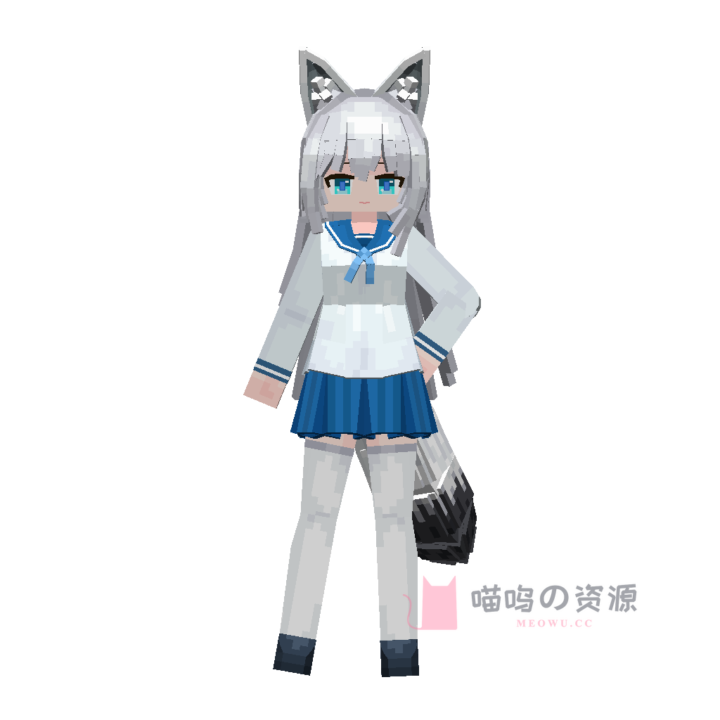 MicroCraft原创白夕-白水手服-蓝裙少女 · preview